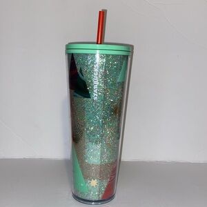 Starbucks Green and Gold GlitterChristmas/Holiday 24oz Tumbler